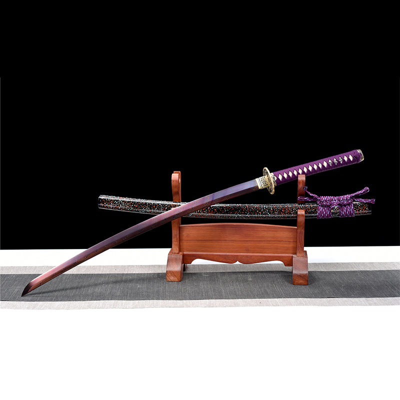 Torsional Checkered steel katana Japanese sword Steel knife