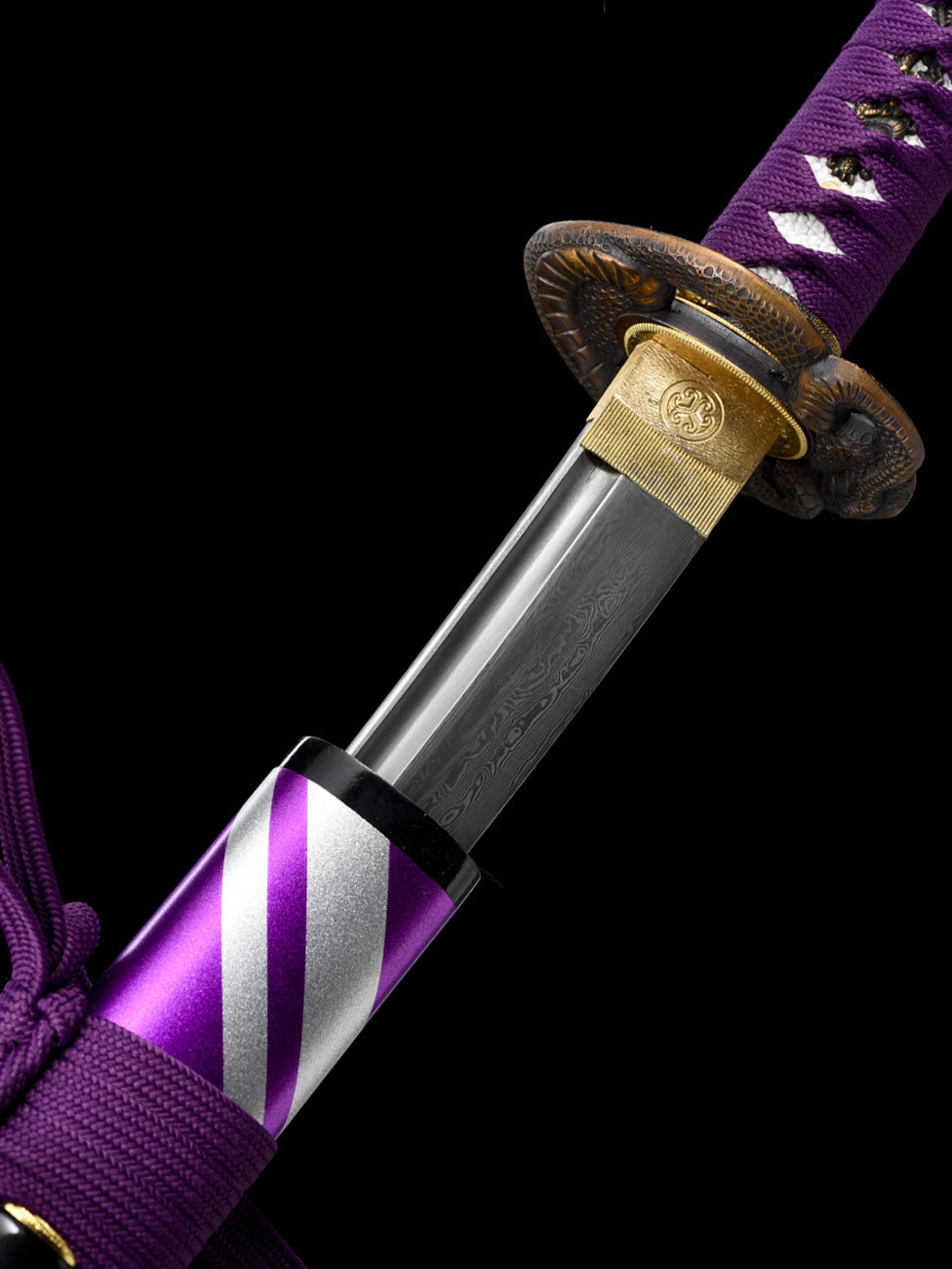 python katana Japanese sword forge folded steel Purple fog