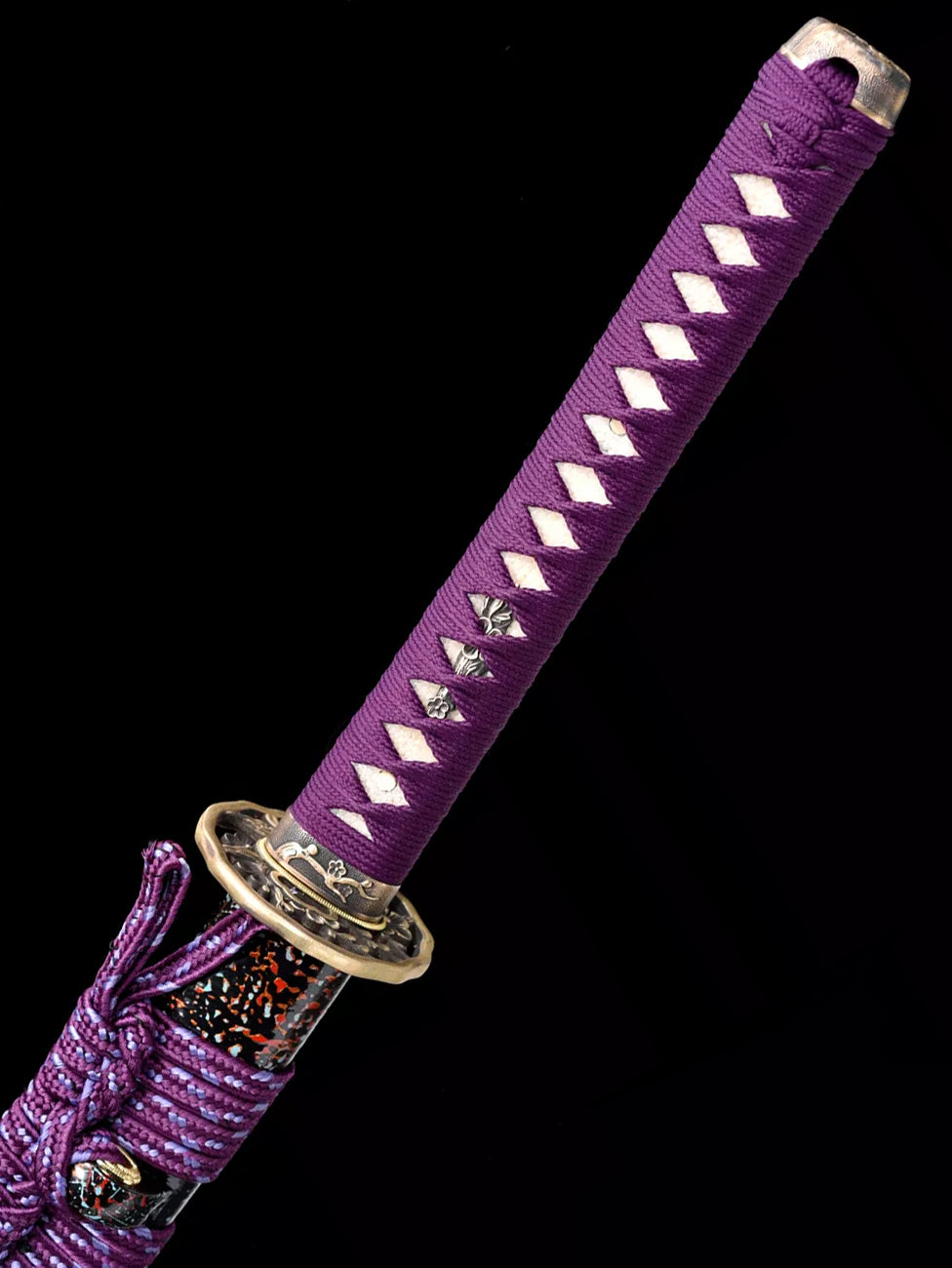 Torsional Checkered steel katana Japanese sword Steel knife