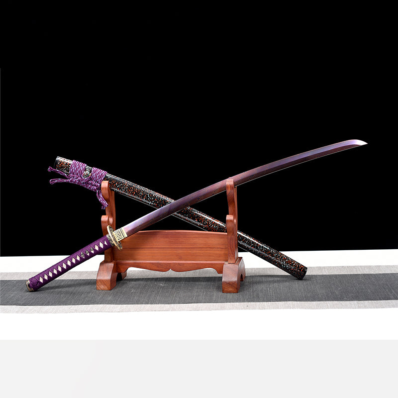 Torsional Checkered steel katana Japanese sword Steel knife