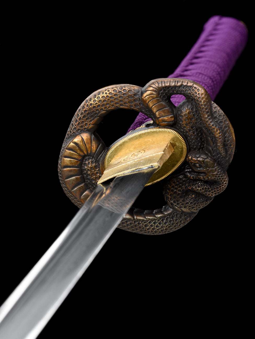 python katana Japanese sword forge folded steel Purple fog