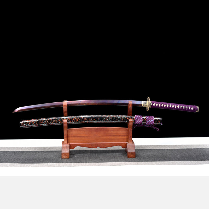 Torsional Checkered steel katana Japanese sword Steel knife