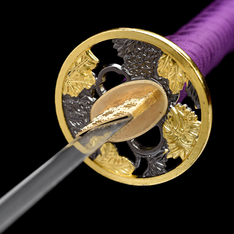 forge folded steel chrysanthemum katana