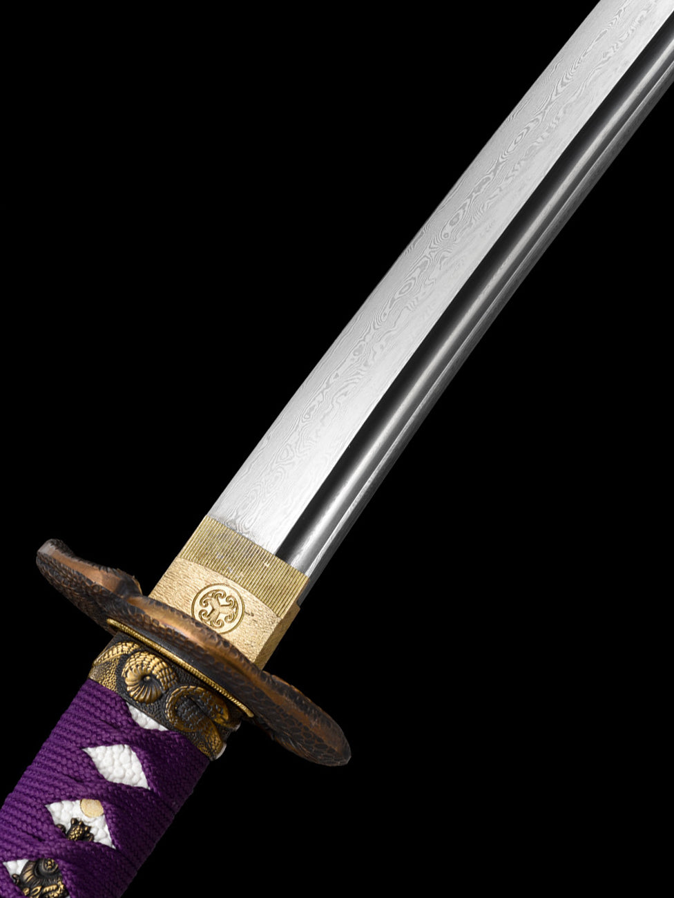 python katana Japanese sword forge folded steel Purple fog