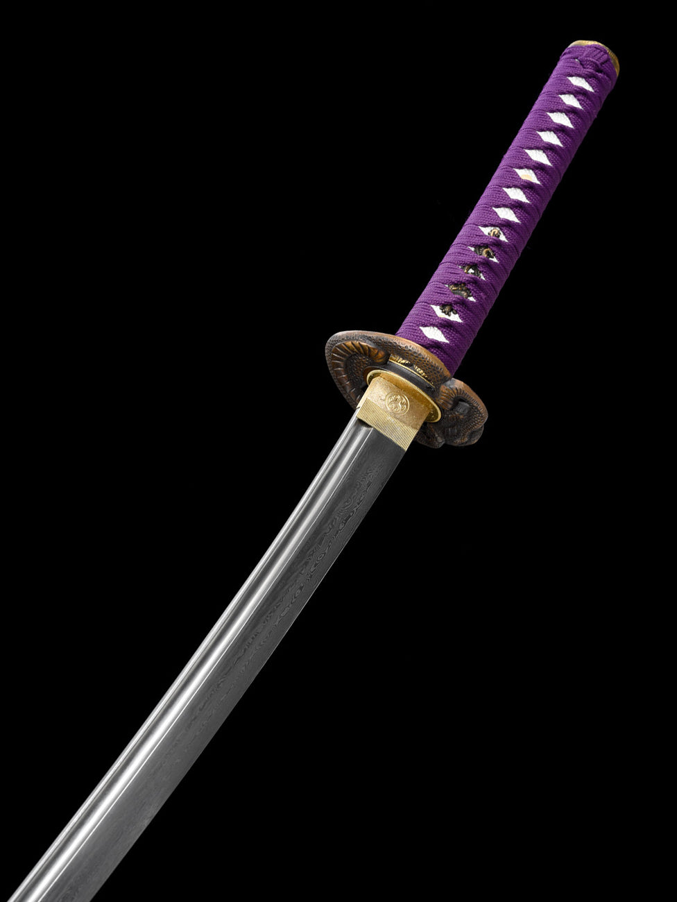 python katana Japanese sword forge folded steel Purple fog