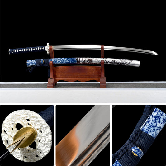 Mirror surface katana Guan Yu Cloud dragon Japanese sword