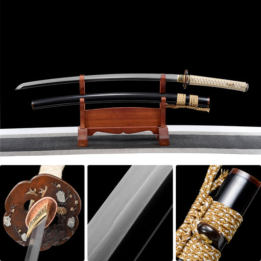 High quality copper clad steel Clay Tempered katana Steel knife
