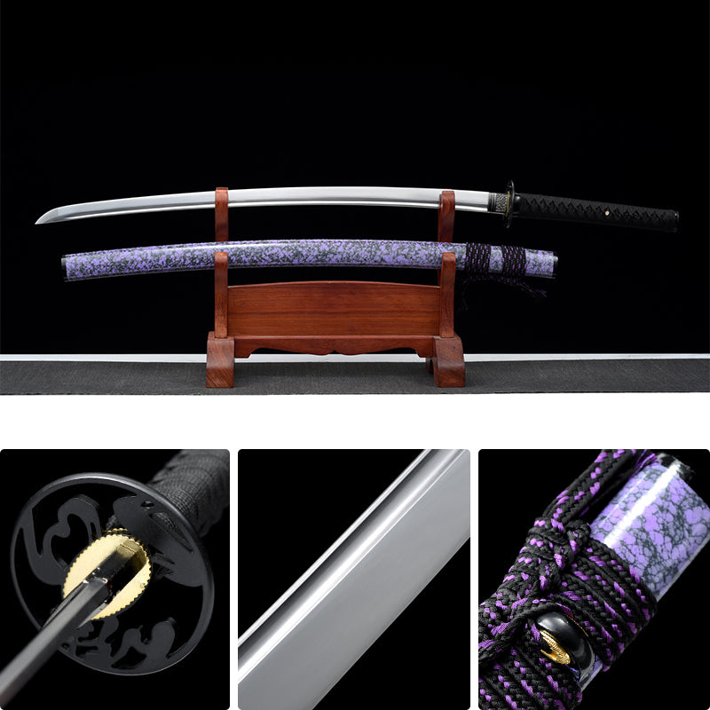 1060 steel katana Purple cloud Japanese sword