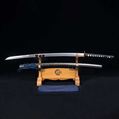 Iron tsuba Japanese katana forge folded steel handmade