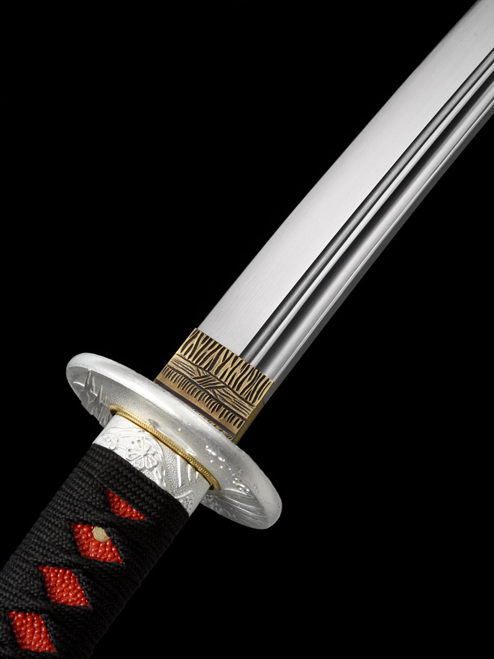 1060 steel katana eagle Tsuba Handmade slots sword
