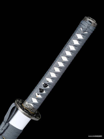 1060 steel White samurai sword Dragon cut Japanese knife katana