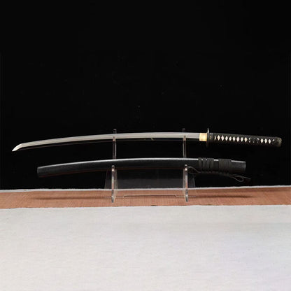 Katana Clay Tempered Edge, Black Samurai  sword Collection