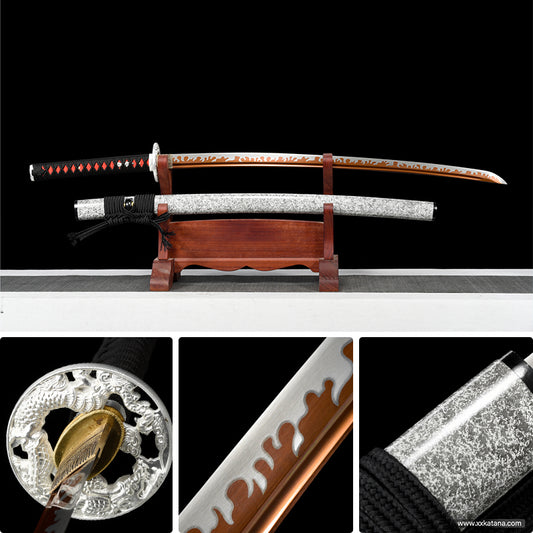 1060 steel Big pine tree katana knife Japanese sword