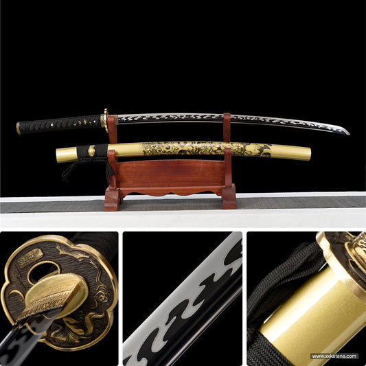 1060 steel copper Tsuba katana Japanese sword longsword