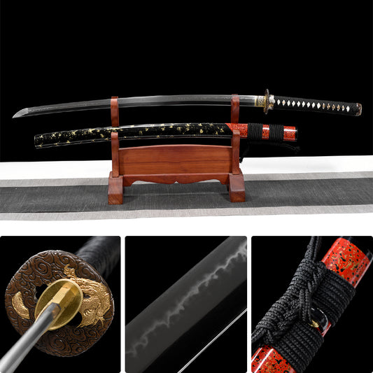 T10 steel Clay Tempered knife  Imitation Antique katana