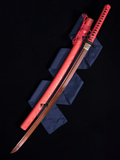 Roasted red 1060 steel Samurai sword Japanese sword Long knife