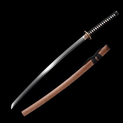Dull Red Samurai Sword Set: Forge-Folded Katana