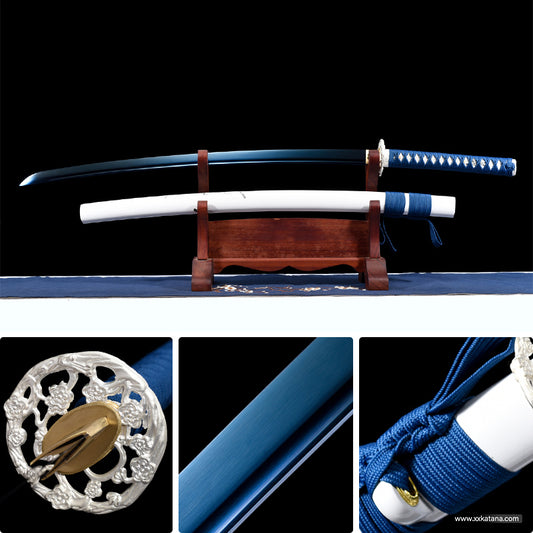 plum blossom katana Metal bluing process Collectible swords