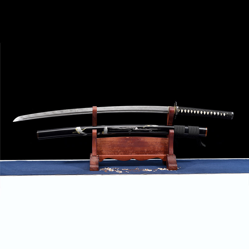 Crane Warrior Katana: Damascus Steel Swords steel knife