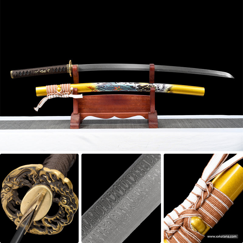 Fake Yokote Golden carp katana copper Collectible swords