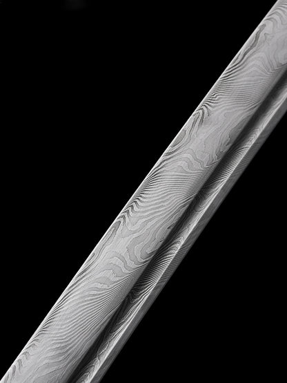 Crane Warrior Katana: Damascus Steel Swords steel knife