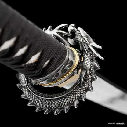 Coiled Dragon katana forge folded steel Collectible swords katanas