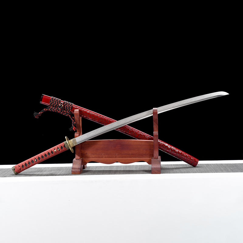1095 steel Clay Tempered Mountain texture copper katana sword