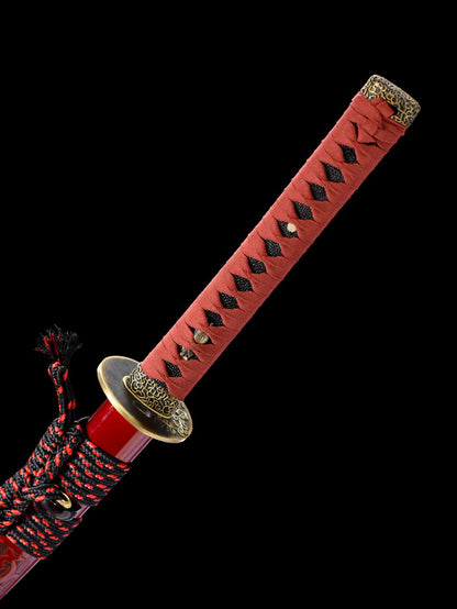 1095 steel Clay Tempered Mountain texture copper katana sword