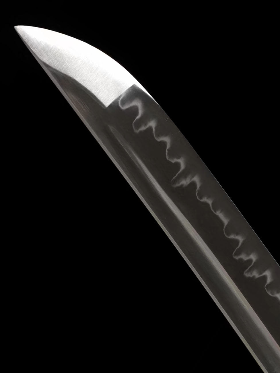 katana Clay Tempered T10 Steel Japanese Sword, Brass Tsuka