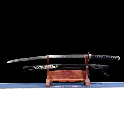 Damascus Steel katana Japanese sword  twist Checkered steel
