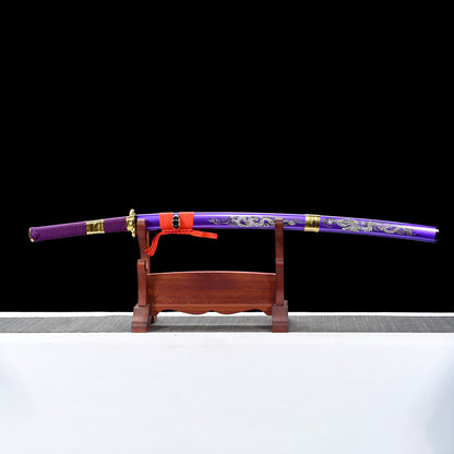 bluing 1060steel katana Japanese sword purple