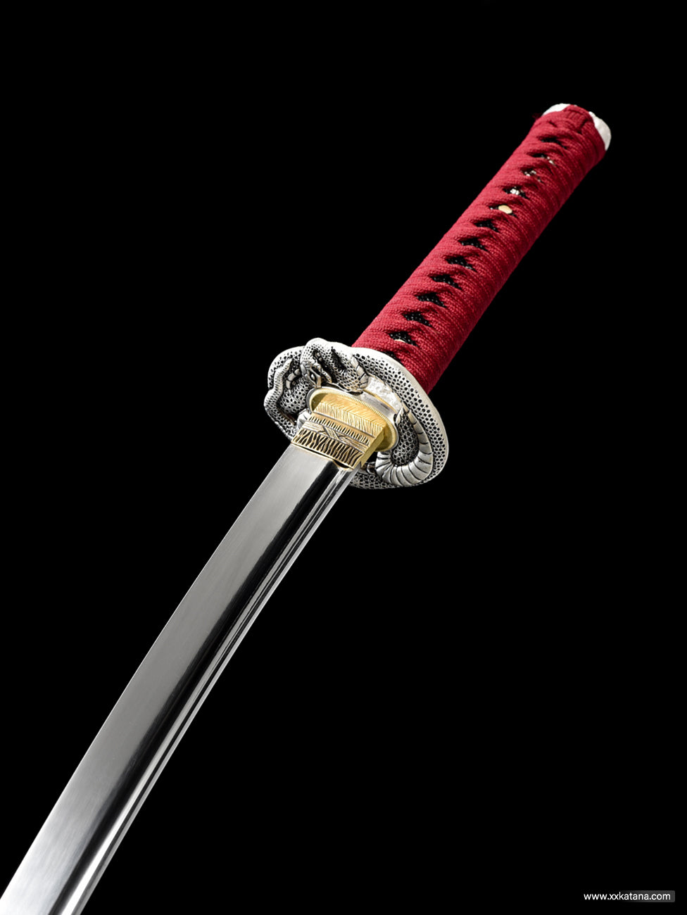 1060 steel mirror surface snake Tsuba Collectible swords Full tang