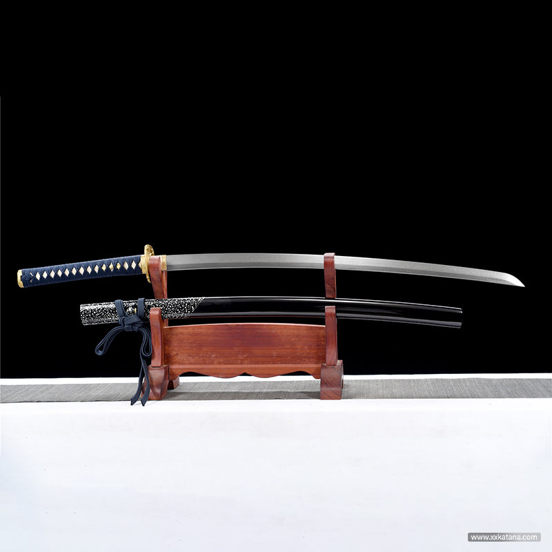 katana copper Tsuba forge folded steel Japanese sword Blue black