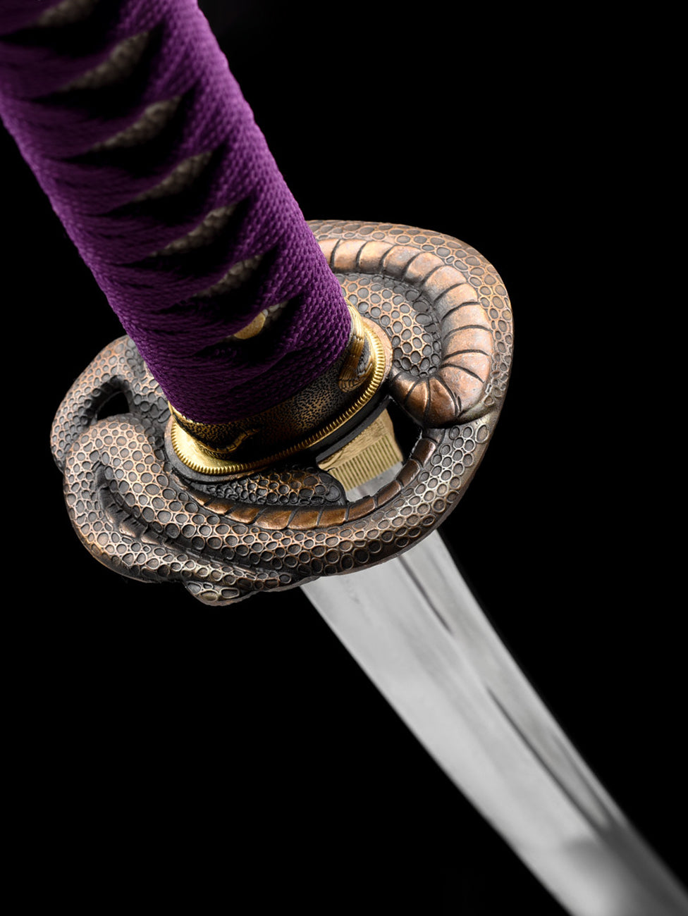 python katana Japanese sword forge folded steel Purple fog