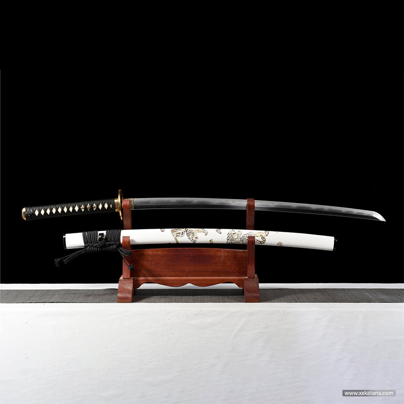 White Tiger katana Battle-Ready white Swords Full tang