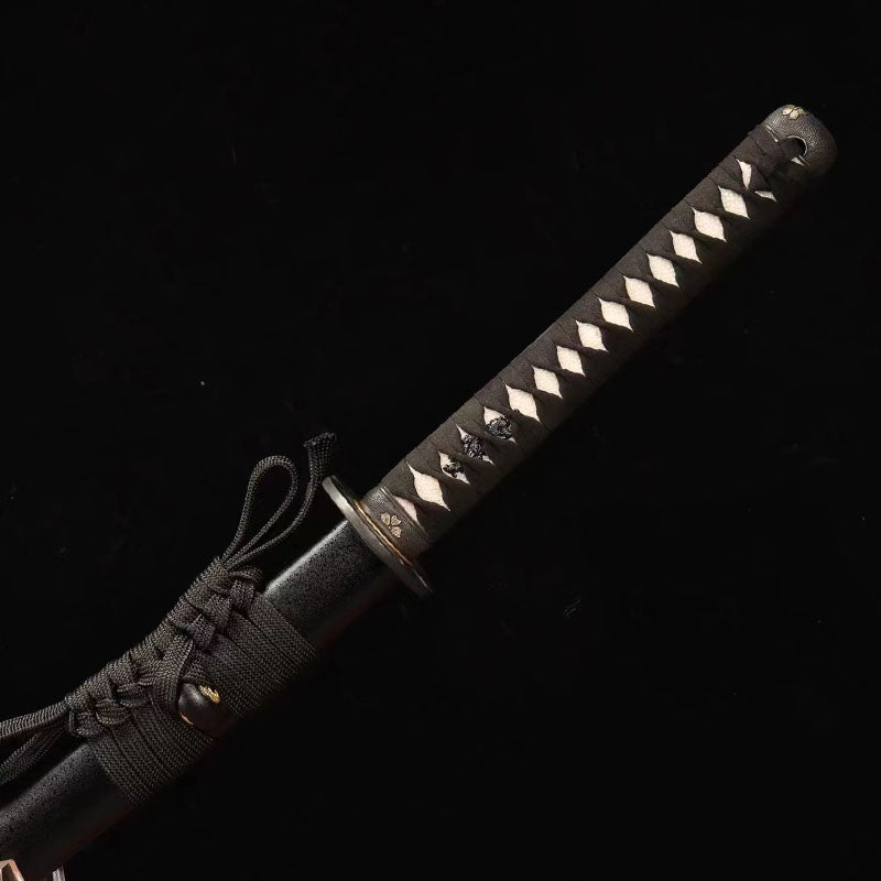 Katana Clay Tempered Edge, Black Samurai  sword Collection