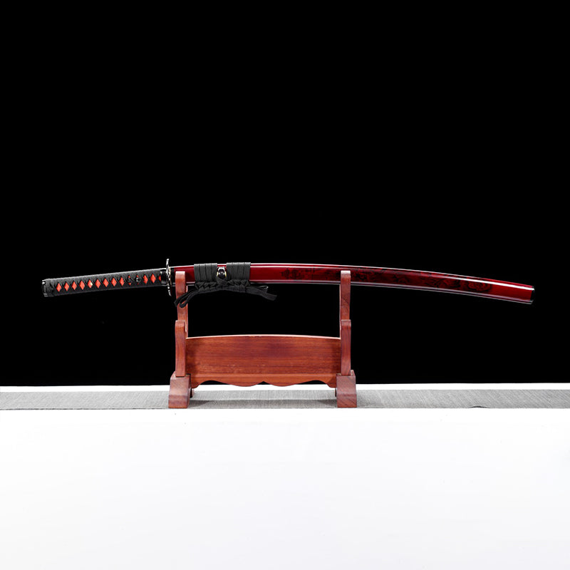 Red Blade 1060 steel katana blade katana combat Battle-Ready