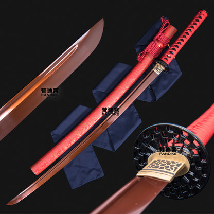 Roasted red 1060 steel Samurai sword Japanese sword Long knife
