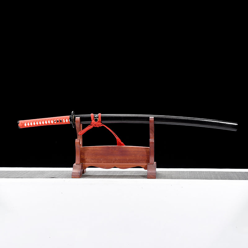 1060steel iron Tsuba Red rope katana Japanese sword