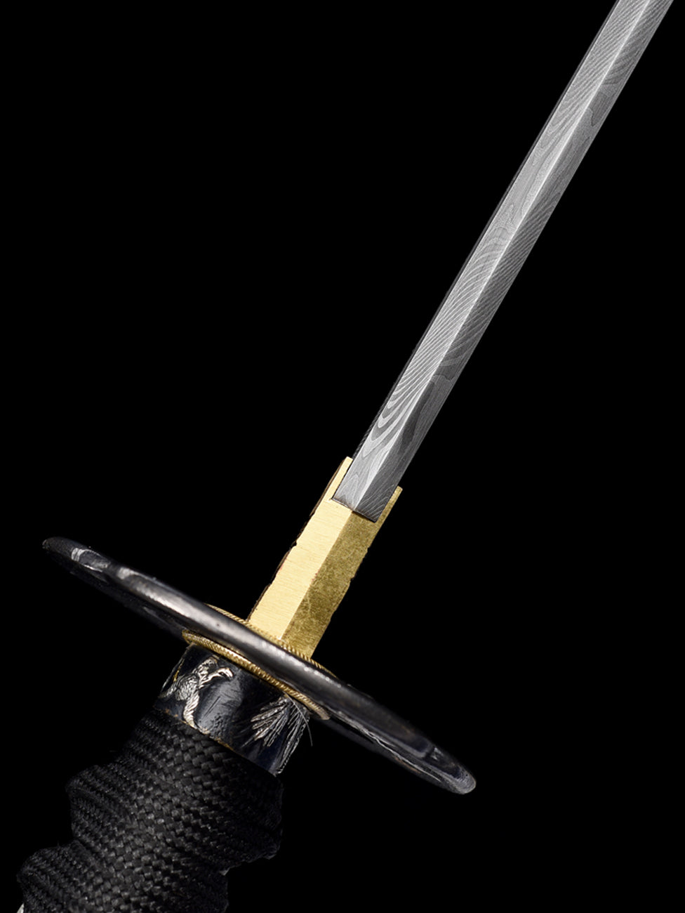 Crane Warrior Katana: Damascus Steel Swords steel knife