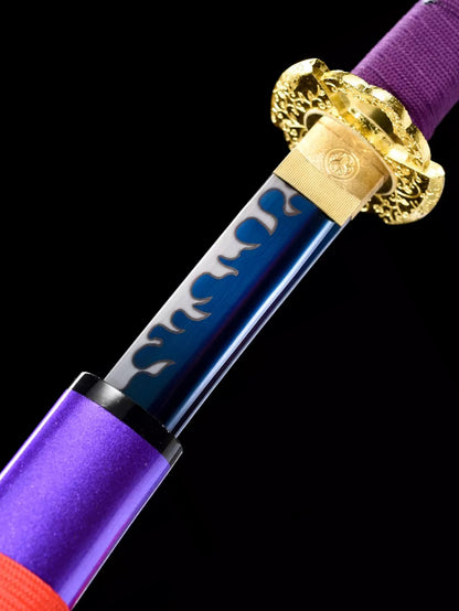 bluing 1060steel katana Japanese sword purple