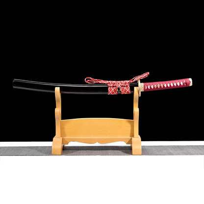 Authentic wakizashi Katana with 1095 Steel Clay Tempered Blade