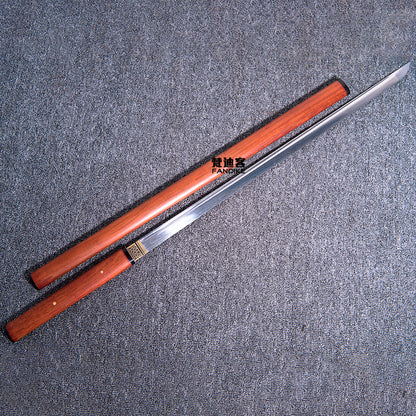 Stick knife Japanese sword red pattern steel ninja katana Shirasaya