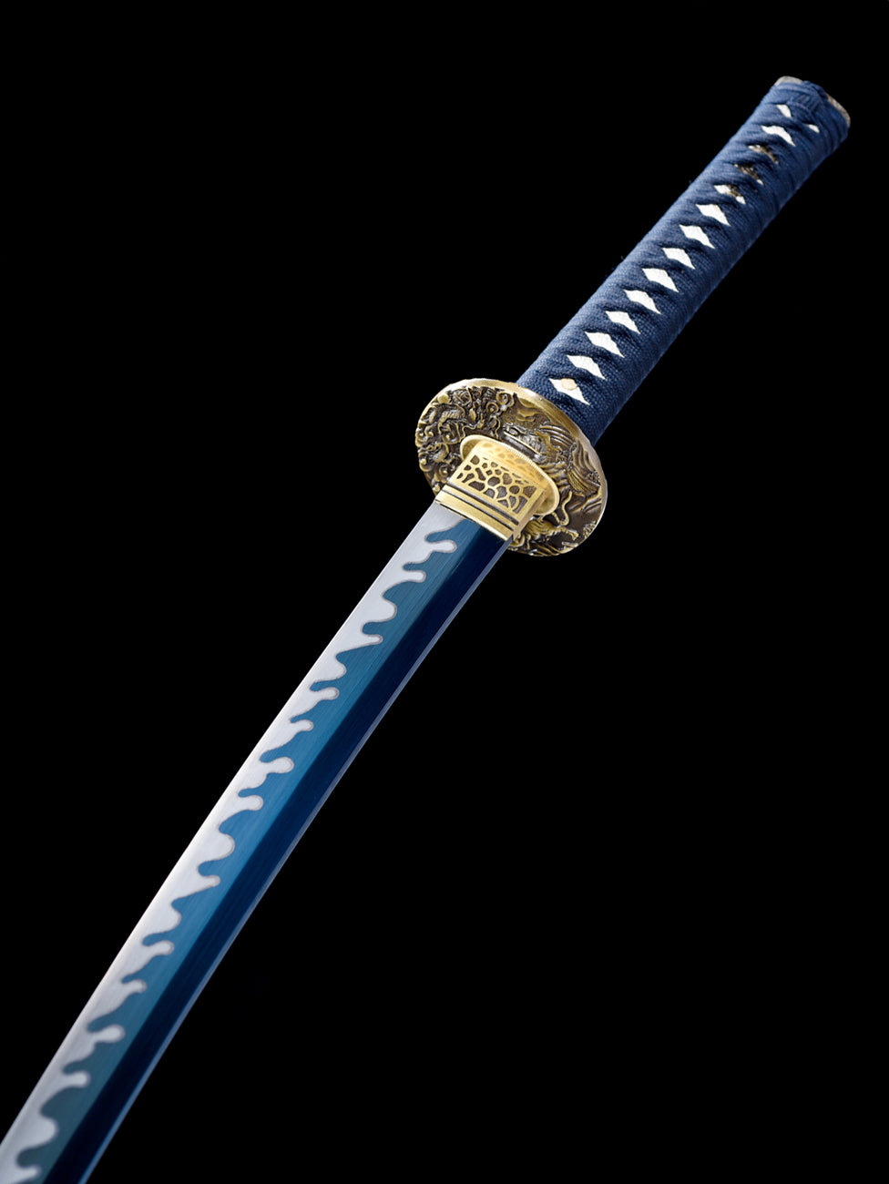 bluing Dragon and tiger katana 1060steel