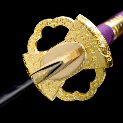 bluing 1060steel katana Japanese sword purple