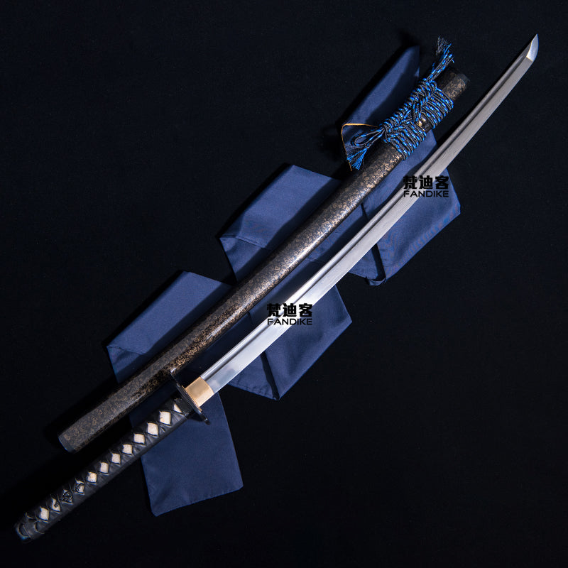 Iron tsuba Japanese katana forge folded steel handmade