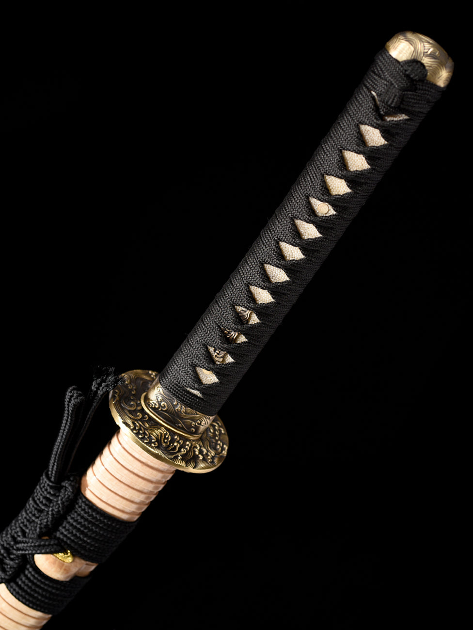 Sea wave Original wood color copper katana Japanese sword knife