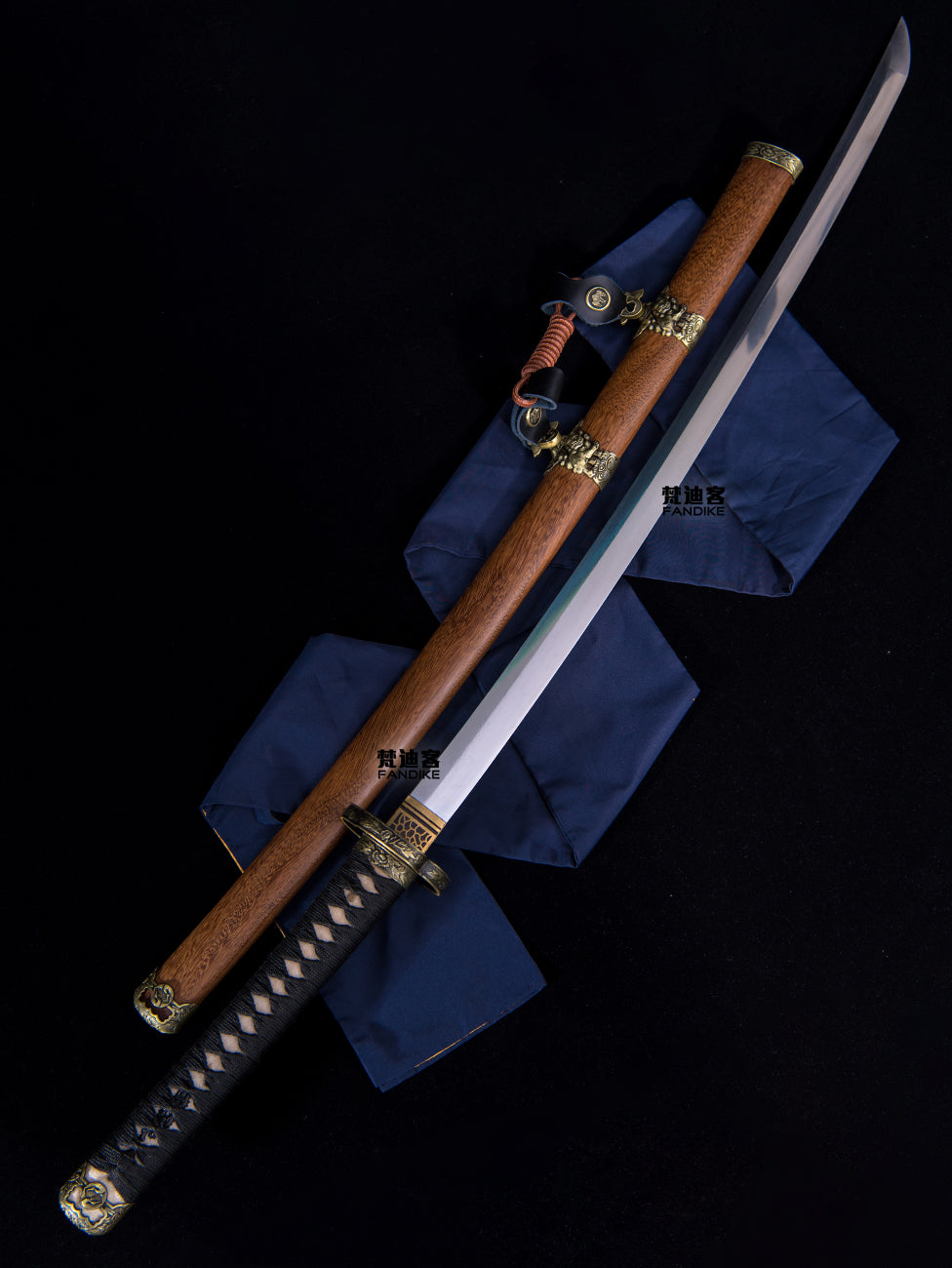 Peony too knife forge folded steel Samurai tachi knife swords