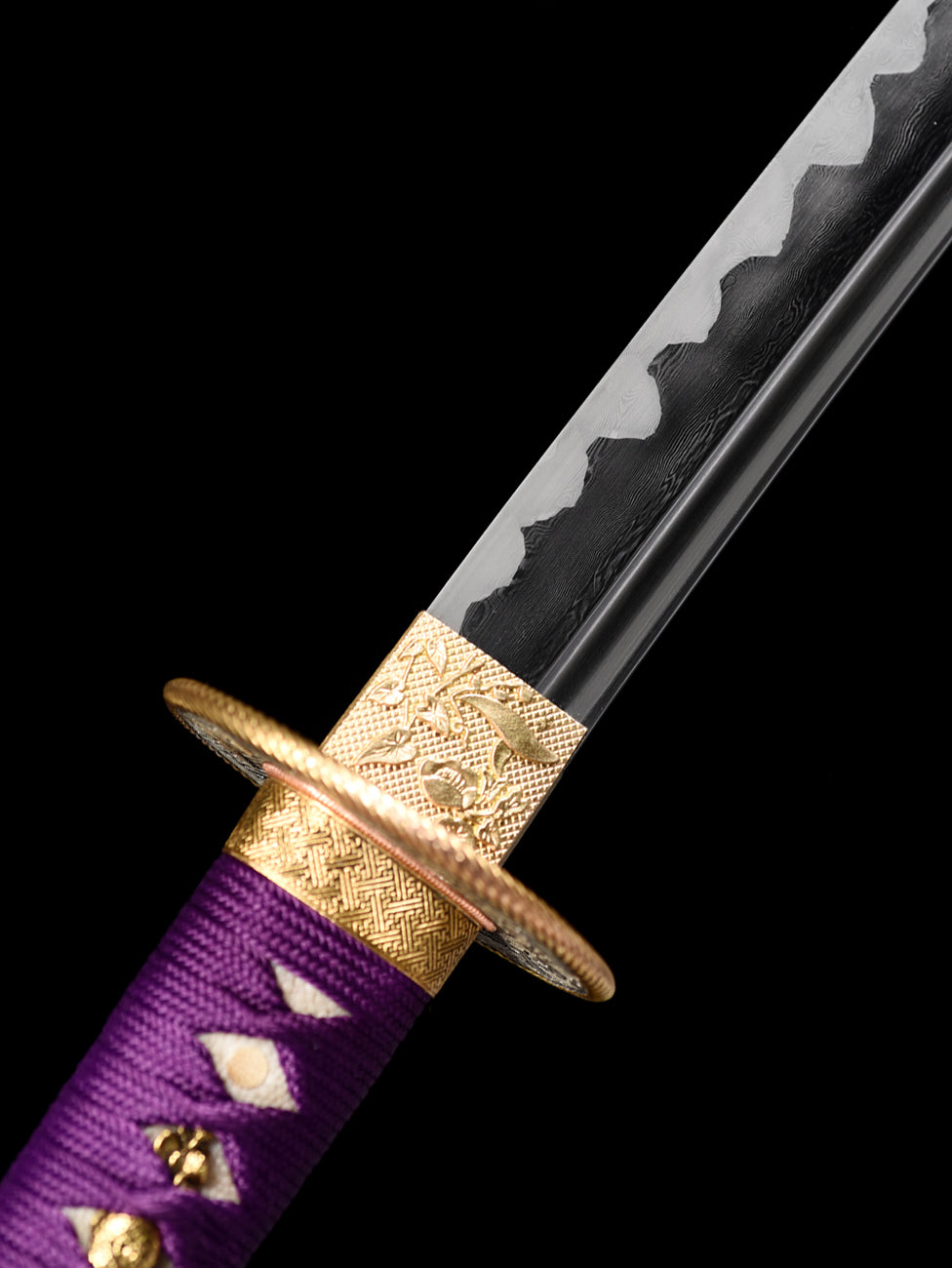 Handmade katana Japanese sword sageo: satin Full tang