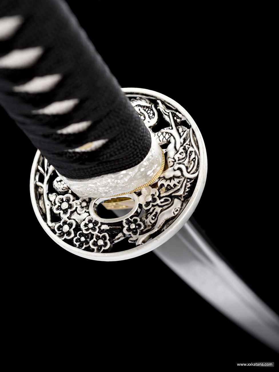 Black dragon forge folded steel katana Japanese sword